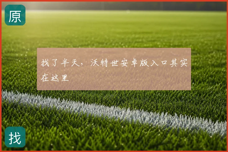 找了半天，沃特世安卓版入口其实在这里